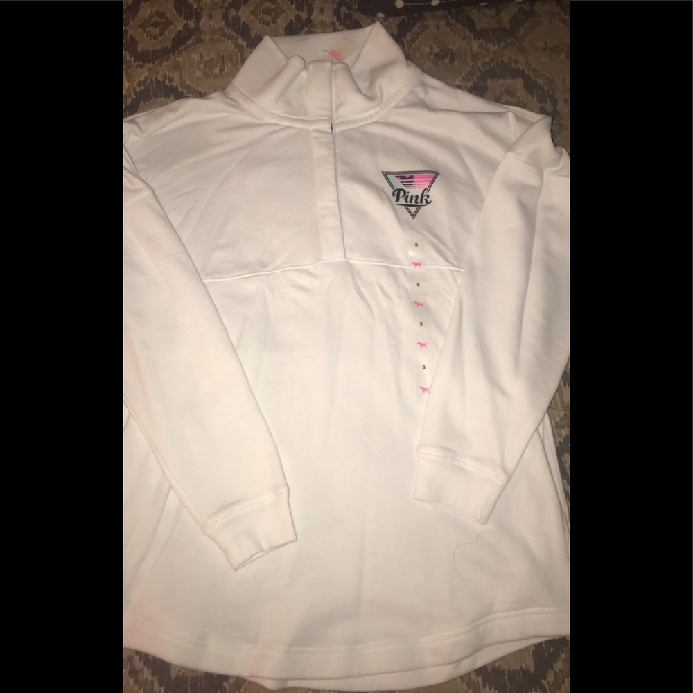 PINK white jacket size SMALL